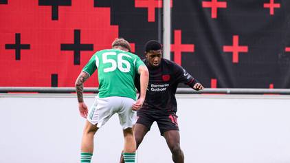 LEVERKUSEN, GERMANY - 10 DECEMBER, 2025: Jeremiah Mensah - The football match of UEFA Youth League Bayer 04 Leverkusen vs Newcastle United at BayArena. PUBLICATIONxNOTxINxRUS Copyright: xVITALIIxKLIUIEVx