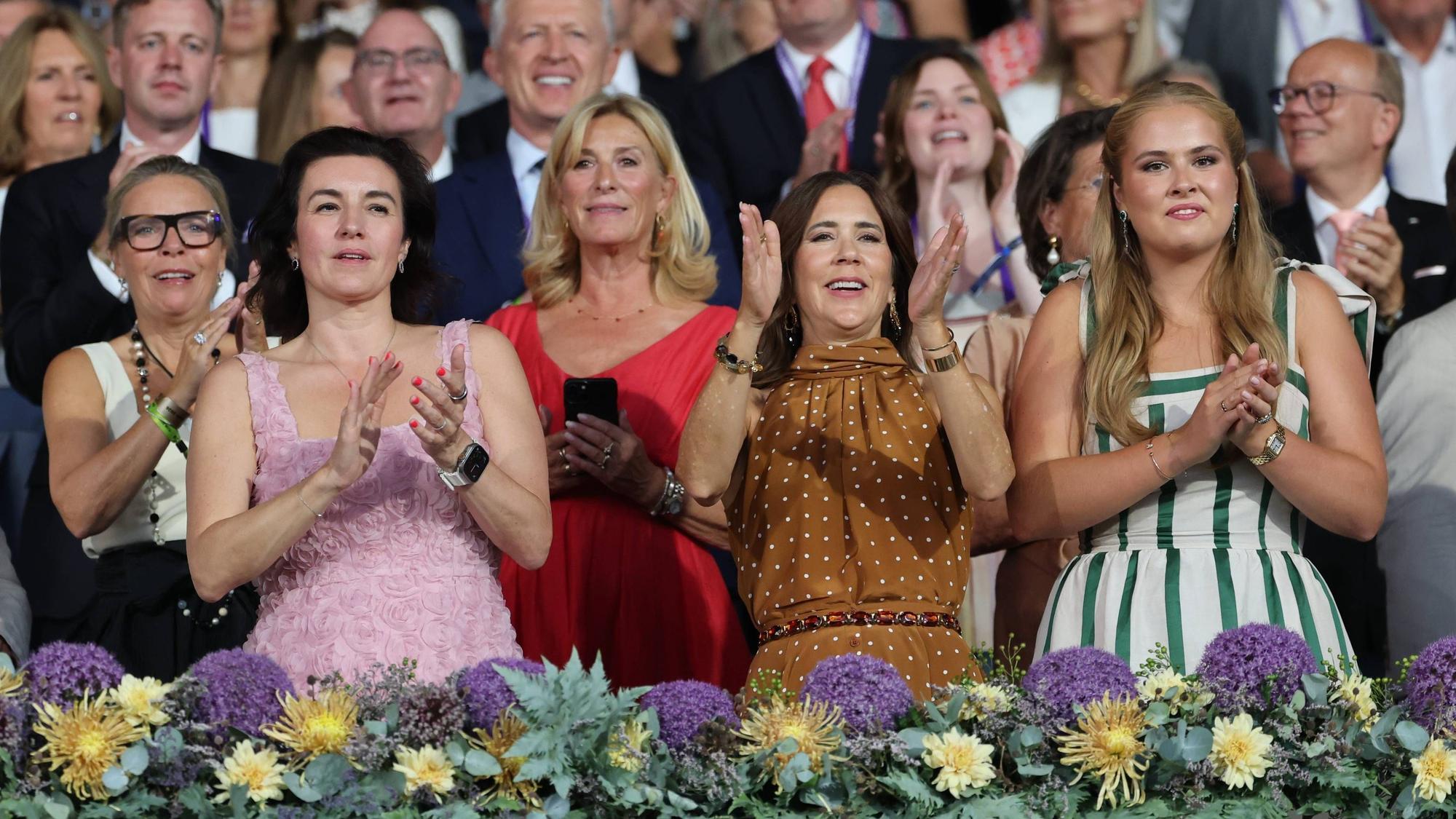 v. l.: Dorothee Bär, Bundesforschungsministerin, Königin Mary von Dänemark und Prinzessin Catharina-Amalia der Niederland bei der Eröffnungsfeier der Weltmeisterschaften in Aachen am 11. August 2026.