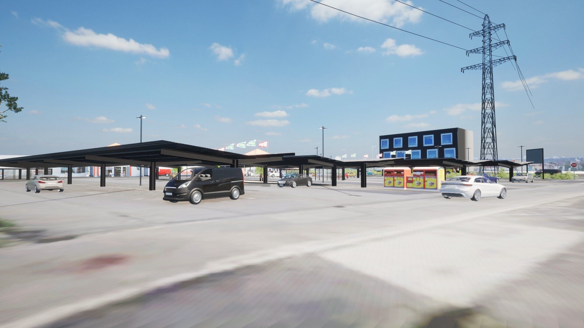 Wie ein großzügiger Carport wirkt die Freiflächen-Photovoltaik-Anlage, die in Waldbröl ab Oktober oder spätestens ab November auf einem Parkplatz gebaut wird.
