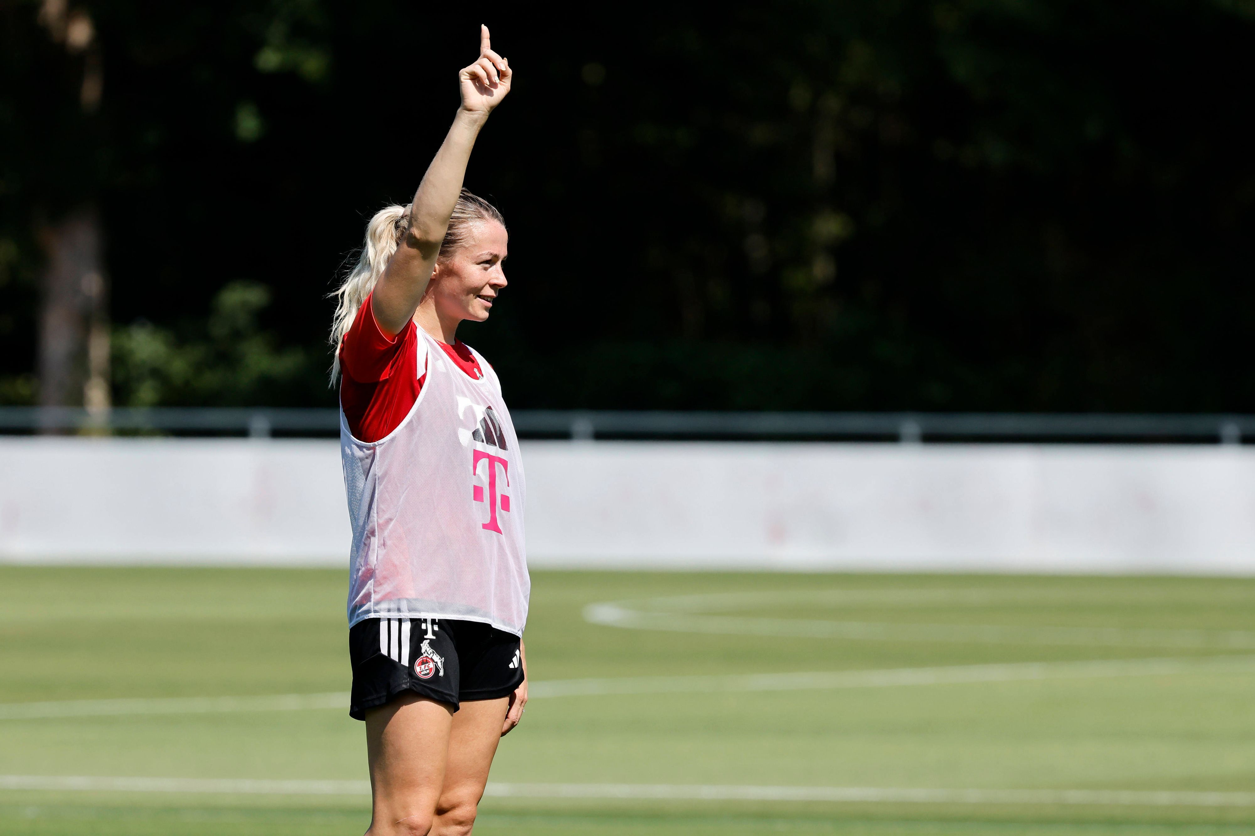 Fußballspielerin Sandra Maria Jessen Sturm beim Abschlusstraining am Geißbockheim vor dem Testspiel zwischen der 1. Frauen-Mannschaft des 1. FC Köln und dem Oud-Heverlee Leuven BEL. Köln, 14.08.2026 NRW Deutschland *** Soccer player Sandra Maria Jessen Sturm during the final training session at the Geißbockheim ahead of the friendly match between 1. FC Köln s Women s First Team and Oud Heverlee Leuven BEL Cologne, August 14, 2026, North Rhine-Westphalia, Germany Copyright: xChristophxHardtx