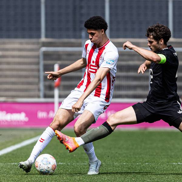 A-Junioren Bundesliga U19 Achtelfinale: 1. FC Köln U19 - FC Bayern München U19 02.05.2026 Kevin Chidera Ekweribe 1. FC Köln U19, 18, Luis Schäfer FC Bayern München U19, 4 A-Junioren Bundesliga U19 Achtelfinale: 1. FC Köln U19 - FC Bayern München U19 Franz-Kremer-Stadion, Köln 02.05.2026 DFL egulations prohibit any use of photographs as image sequences and/or quasi video. *** A Junioren Bundesliga U19 Achtelfinale 1 FC Köln U19 FC Bayern München U19 02 05 2026 Kevin Chidera Ekweribe 1 FC Köln U19, 18 , Luis Schäfer FC Bayern München U19, 4 A Junioren Bundesliga U19 Achtelfinale 1 FC Köln U19 FC Bayern München U19 Franz Kremer Stadion, Köln 02 05 2026 DFL egulations prohibit any use of photographs as image sequences and or quasi video Copyright: xBEAUTIFULxSPORTS/Buriakovx