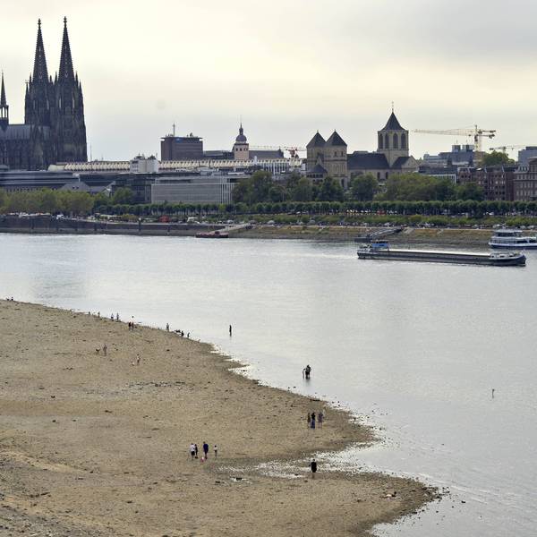 Der Rhein ist in Köln so niedrig wie noch nie. In der Nacht zu Sonntag fiel der Pegel auf nur 45 Zentimeter und damit deutlich unter den bisherigen Tiefststand.
