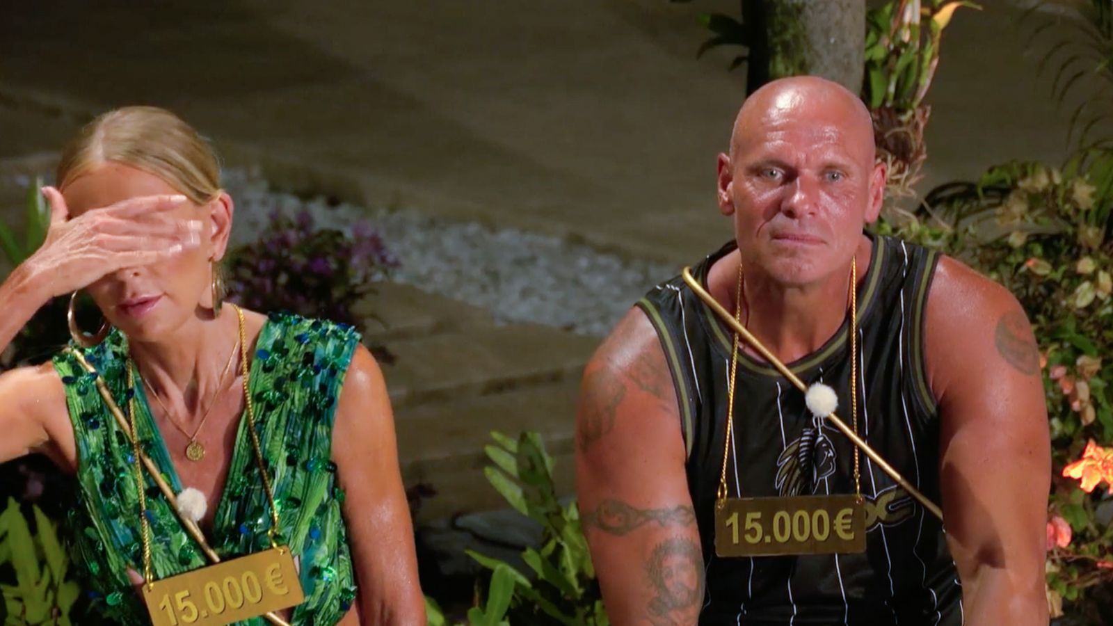 Jenny Elvers und Thorsten Legat bei der Abschlusszeremonie. (Bild: Joyn)