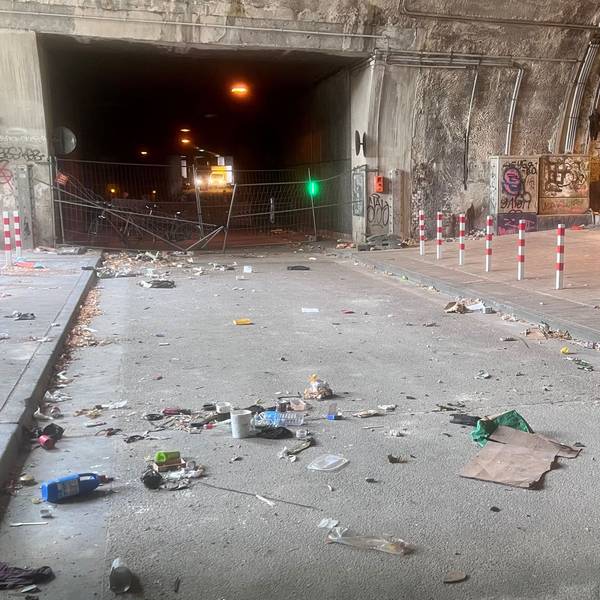 Die gesperrte Ausfahrt des Gulliver-Tunnels am 15. August dieses Jahres
