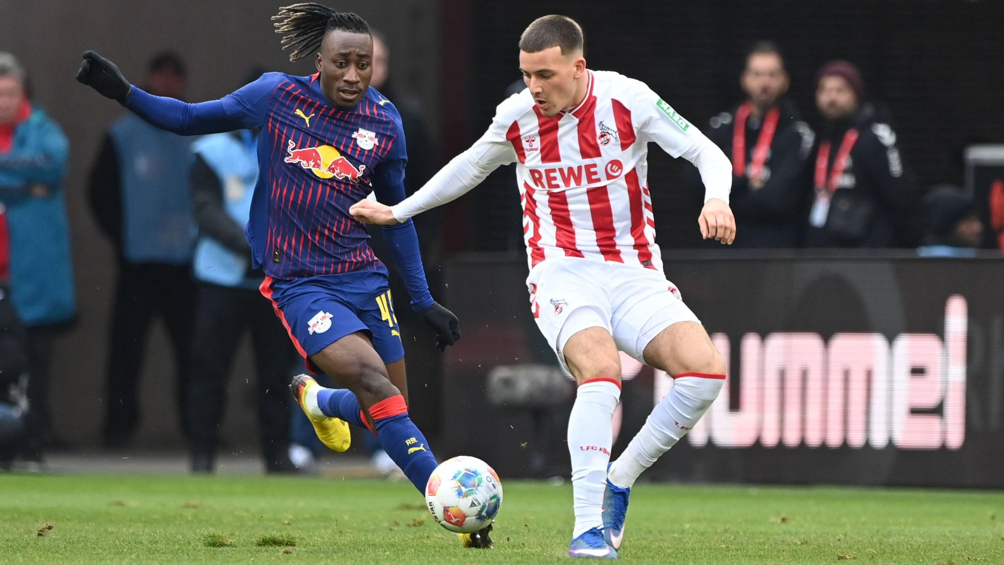 Said EL MALA K gegen Yan DIOMANDE L Aktion, Zweikampf, Fussball 1. Bundesliga, 21. Spieltag, matchday21, 1. FC Koeln K - RB Leipzig L 1-2 am 08.02.2026 in Koeln/ Deutschland. DFL regulations prohibit any use of photographs as image sequences and/or quasi-video  *** Said EL MALA K vs Yan DIOMANDE L Action, duel, Football 1 Bundesliga, 21 Matchday, matchday21, 1 FC Koeln K RB Leipzig L 1 2 on 08 02 2026 in Koeln Germany DFL regulations prohibit any use of photographs as image sequences and or quasi video Â