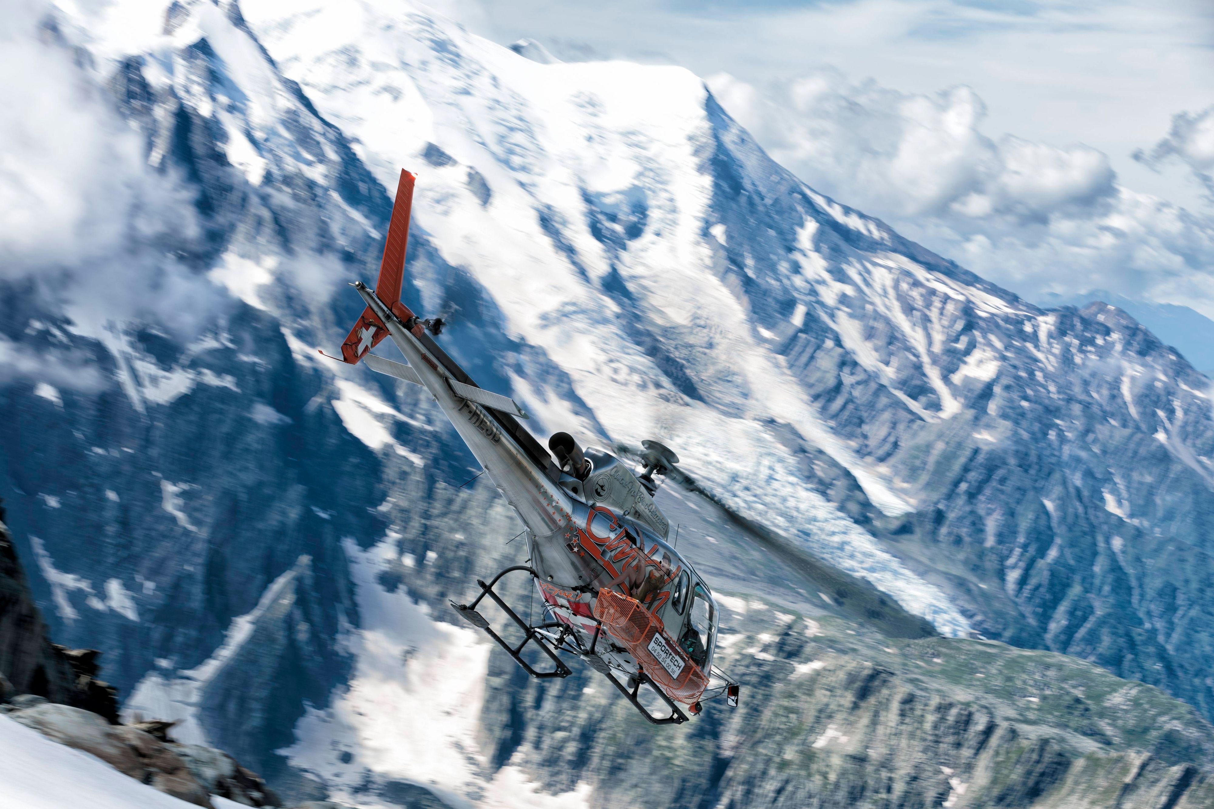 Helikopter-Rettung am Mont Blanc.