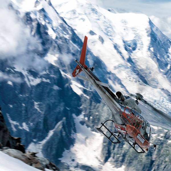 Helikopter-Rettung am Mont Blanc.