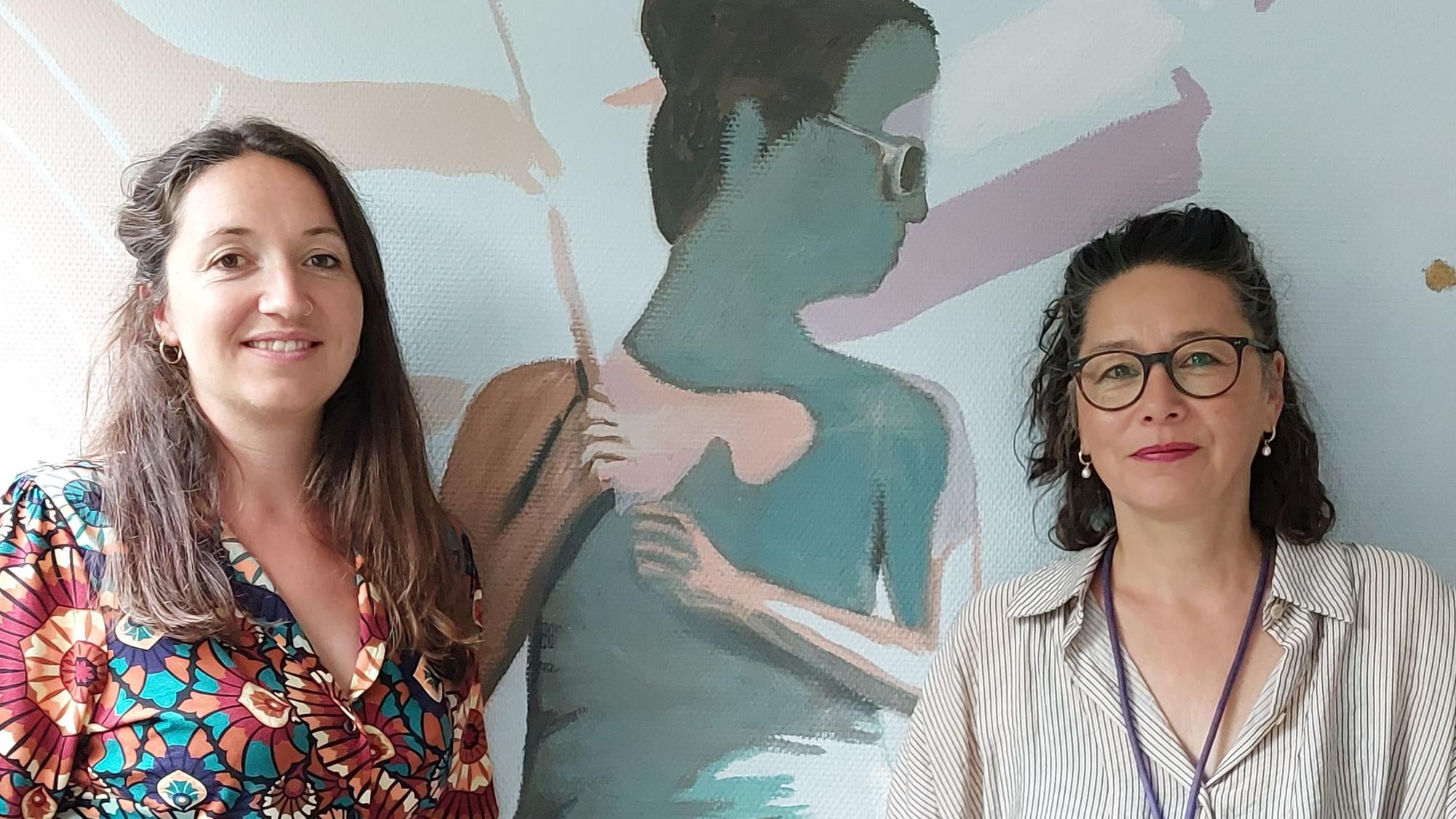 Jana Bach (links) und Michiko Park aus dem Vorstand von Frauen helfen Frauen