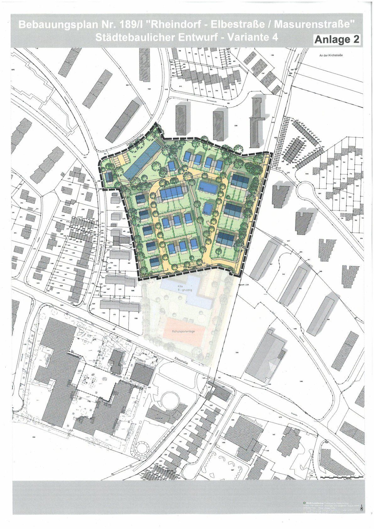 Bebauungsplanentwurf für die Masurenstraße in Rheindorf
