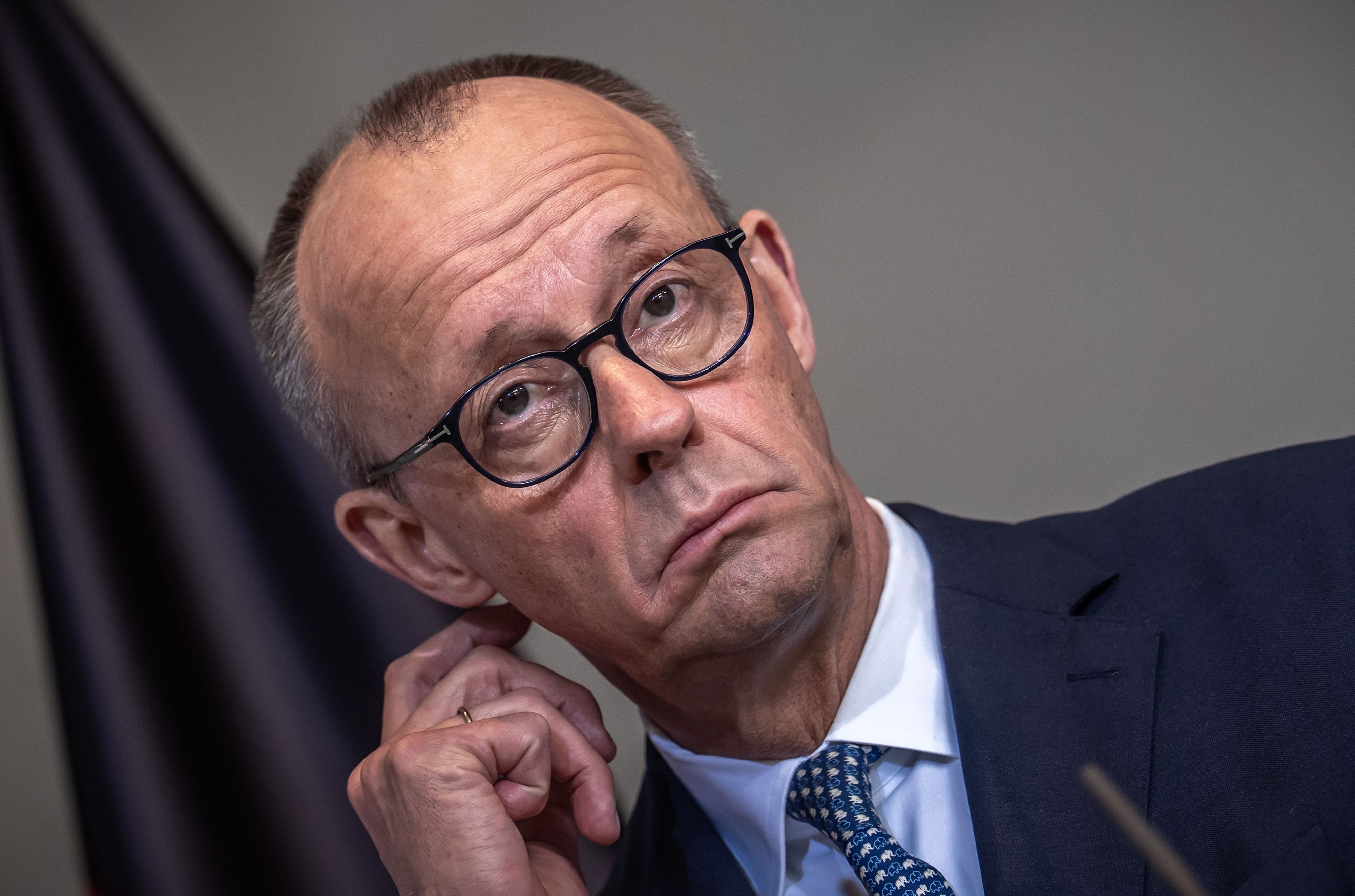 Bundeskanzler Friedrich Merz (CDU) bei einer Pressekonferenz. (Archivbild)