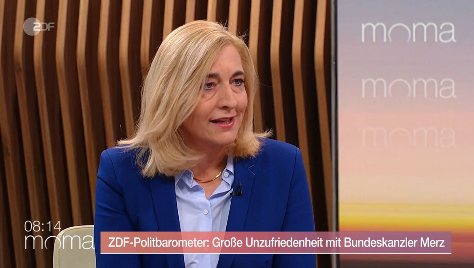 Kanzleramtschefin Nina Warken hat sich im ZDF-Moma zu den schlechten Umfragewerten der Regierung geäußert. (Bild: ZDF)
