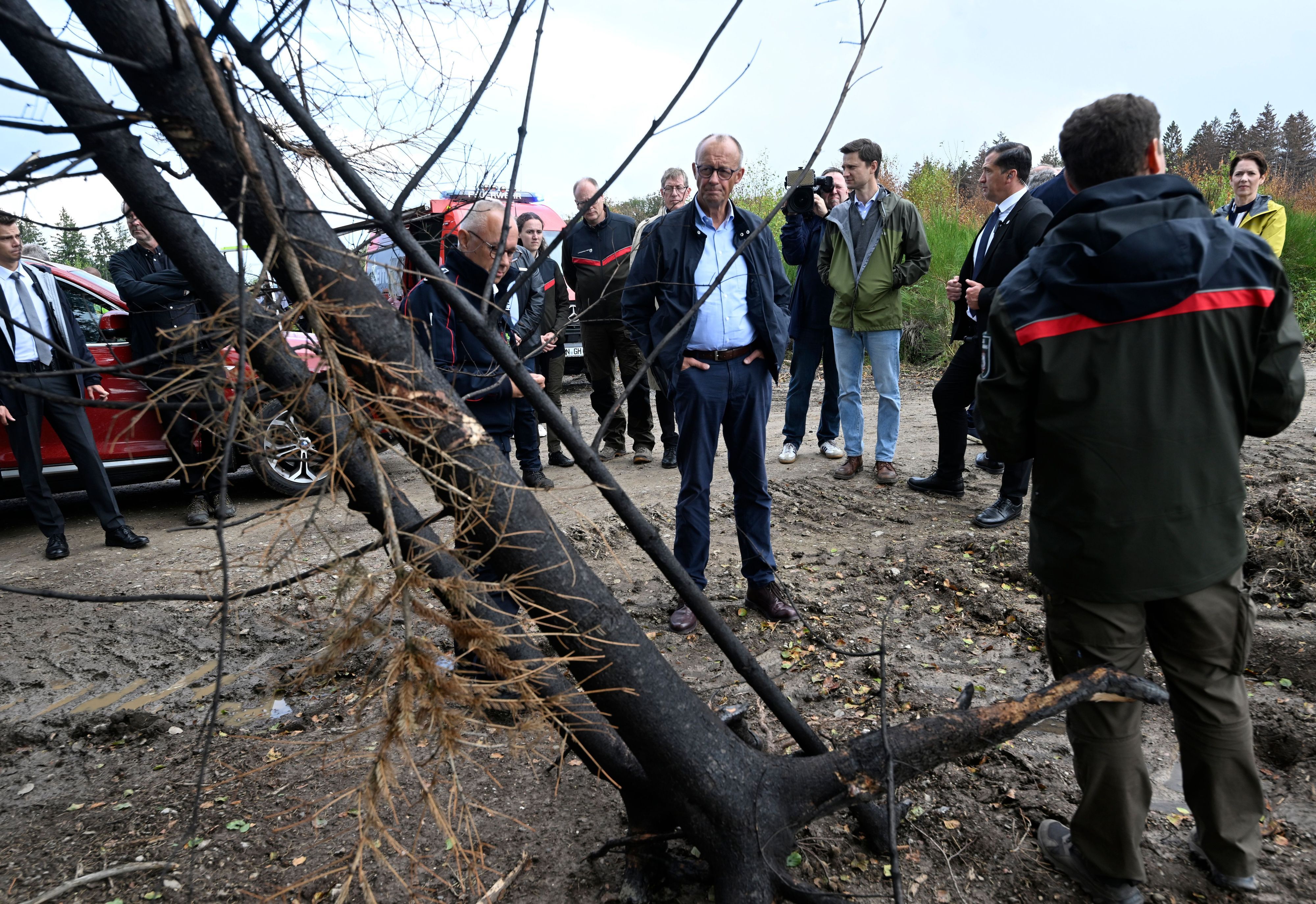 Bundeskanzler Friedrich Merz am 22. August in Hürtgenwald
