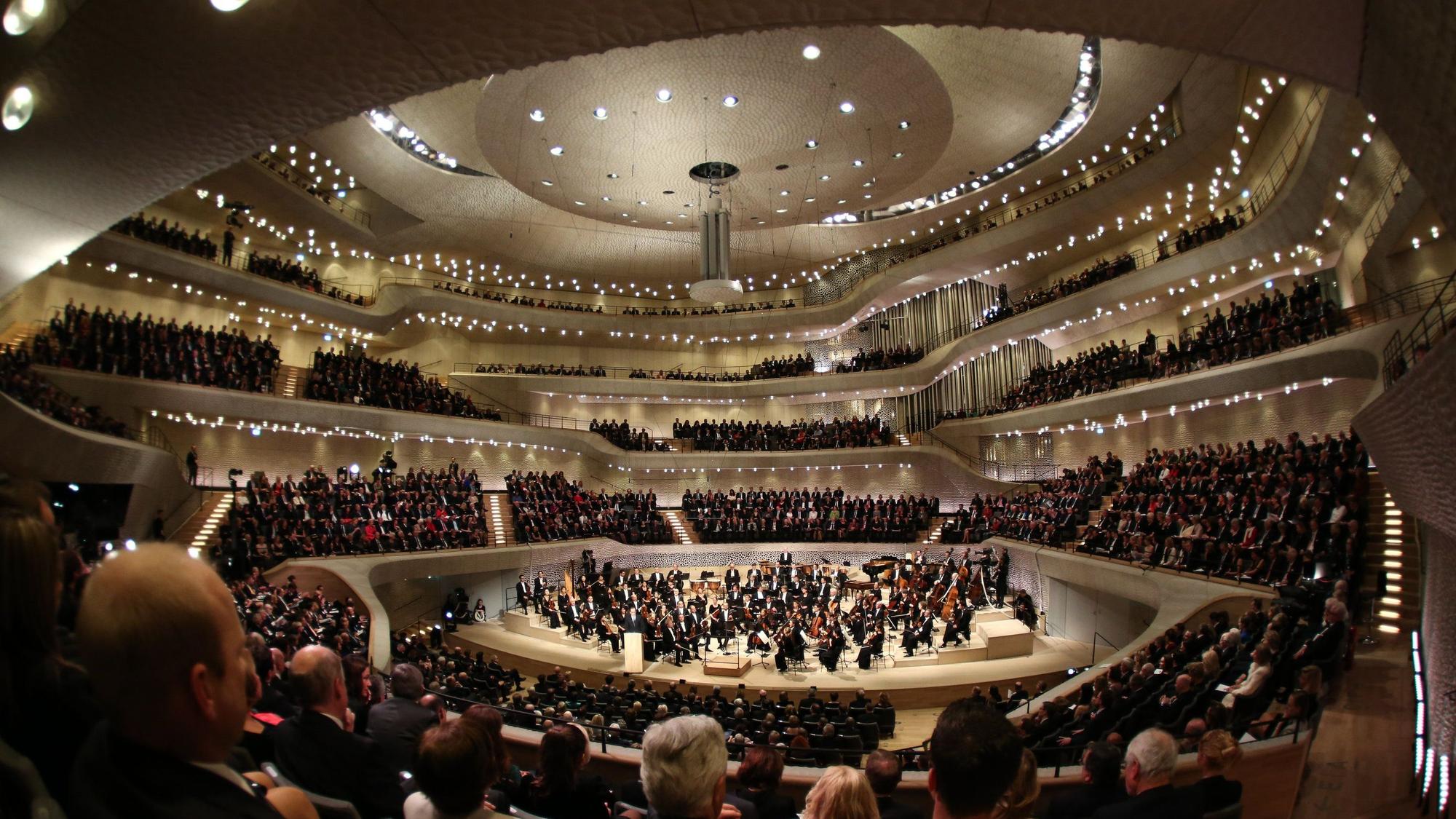 Der Konzertsaal der Elbphilharmonie bei der Eröffnung des Gebäudes 2017.