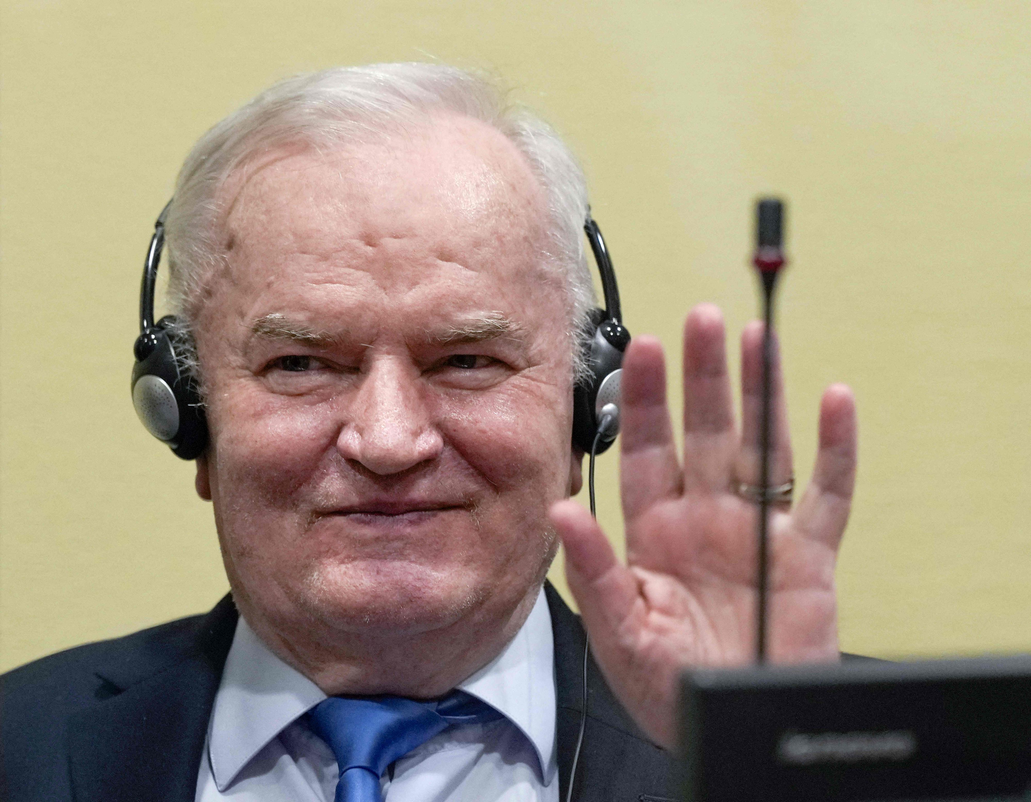 Ratko Mladić im Jahr 2021 in Den Haag