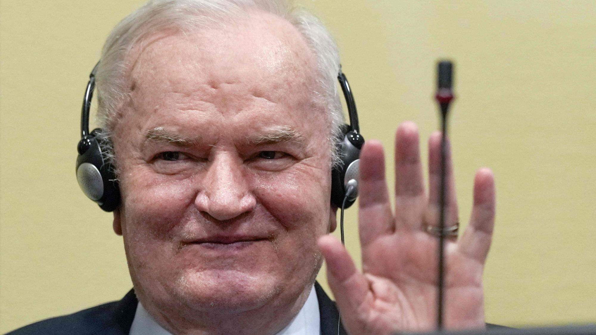 Ratko Mladić im Jahr 2021 in Den Haag