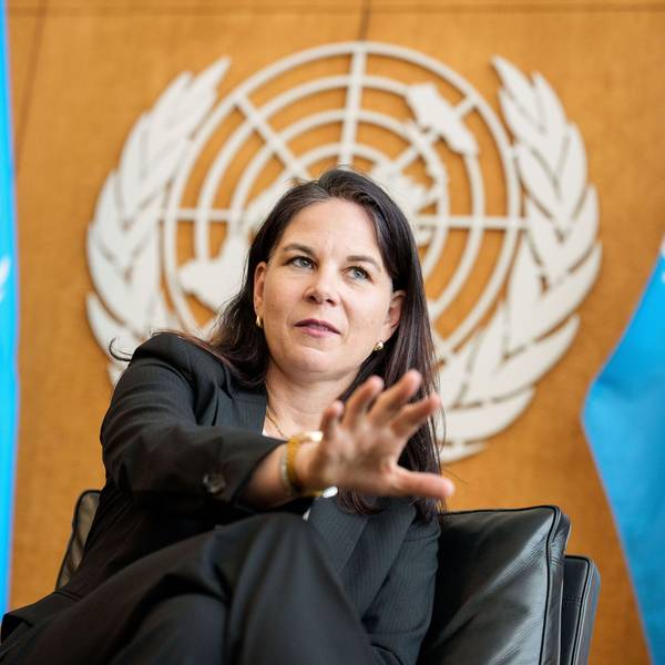 ARCHIV - 01.06.2026, USA, New York City: Annalena Baerbock, Präsidentin der Generalversammlung der Vereinten Nationen und ehemalige Außenministerin, aufgenommen in ihrem Büro in der UN bei einem Interview mit der dpa Deutsche Presse-Agentur. (zu dpa: ««Unverantwortlich» - USA und Russland schießen gegen Baerbock») Foto: Michael Kappeler/dpa +++ dpa-Bildfunk +++