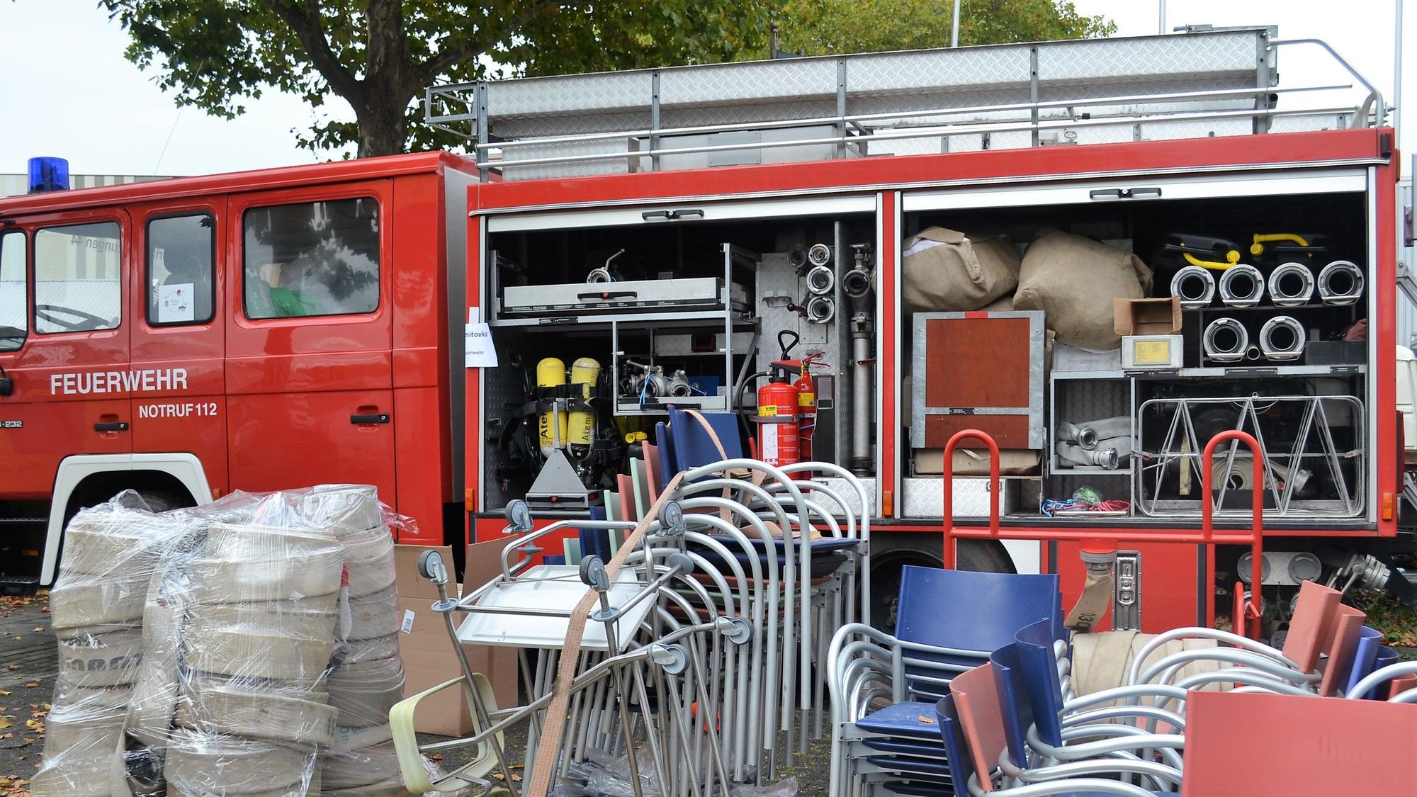 Ukraine-Konvoi
Auch ein Feuerwehrfahrzeug und ein Müllwagen gehen in die Ukraine