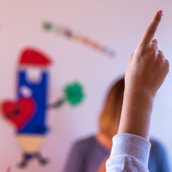 Ein Schüler meldet sich.