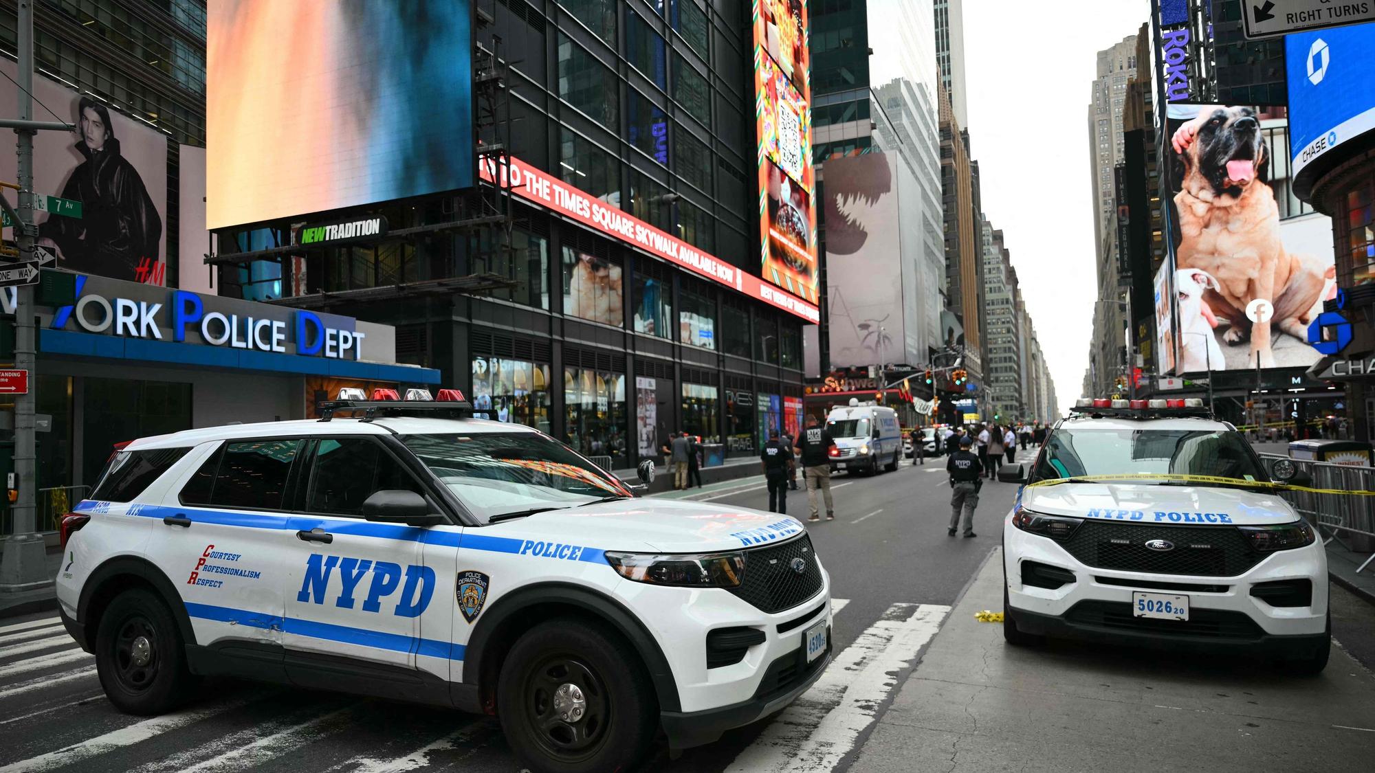 Am Times Square musste die Polizei mit einem Großaufgebot anrücken.