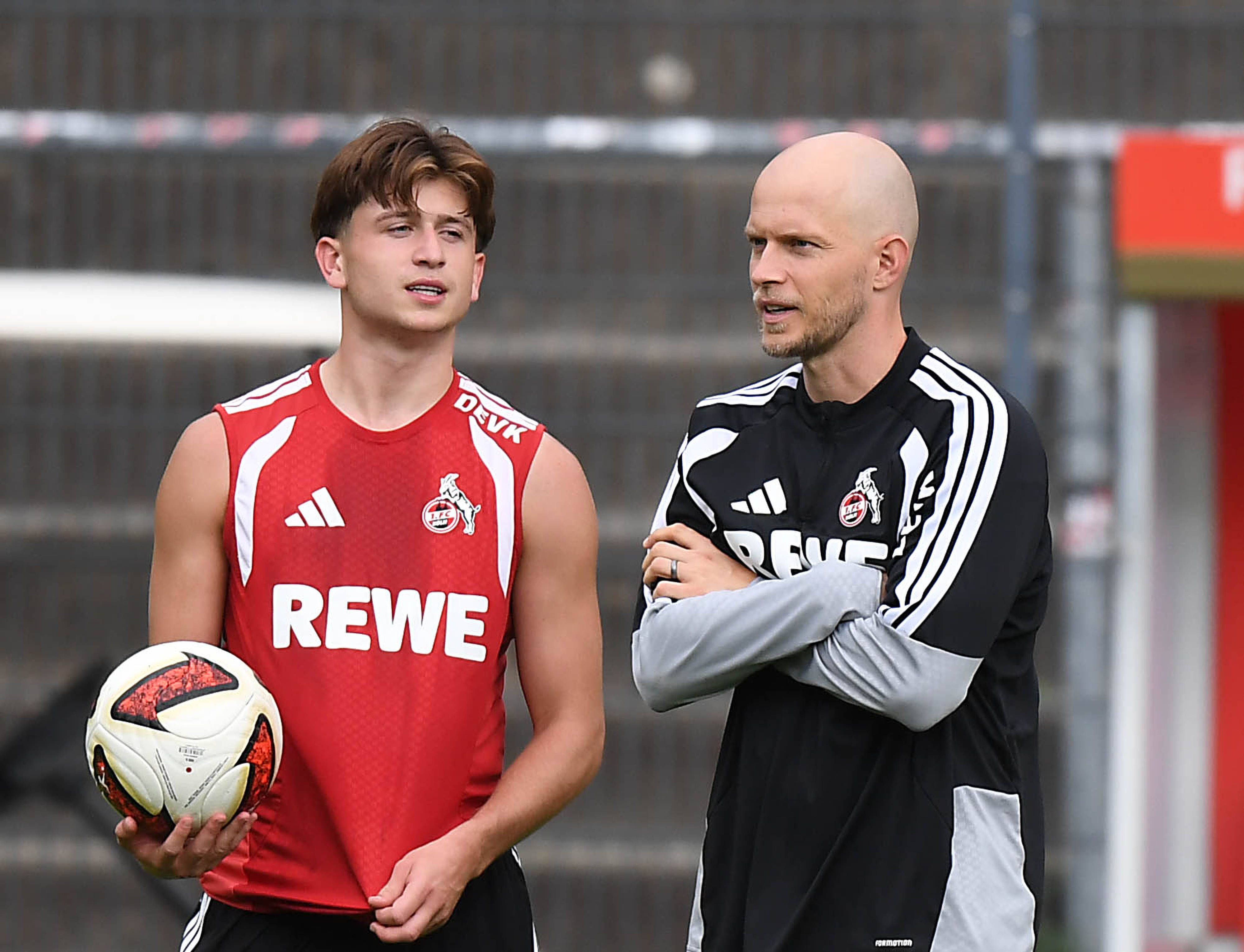 Mikey Moore und FC-Trainer René Wagner