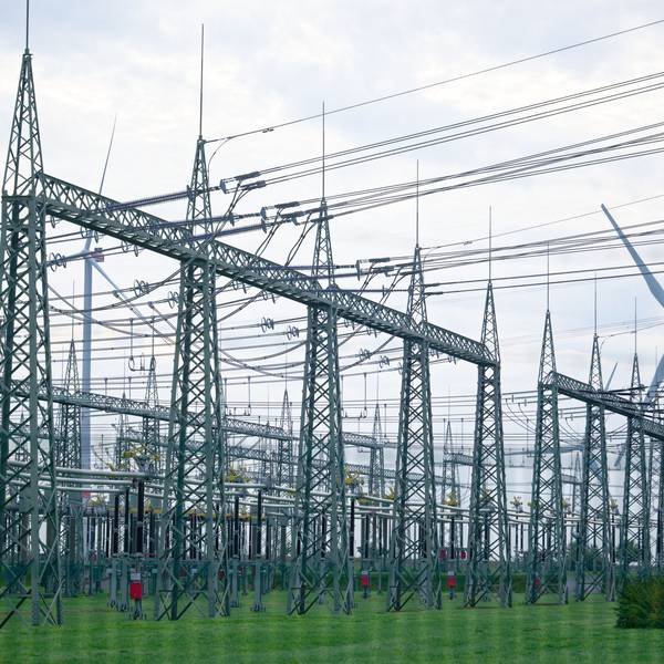 Das Umspannwerk des Netzbetreibers Amprion in Bergheim.