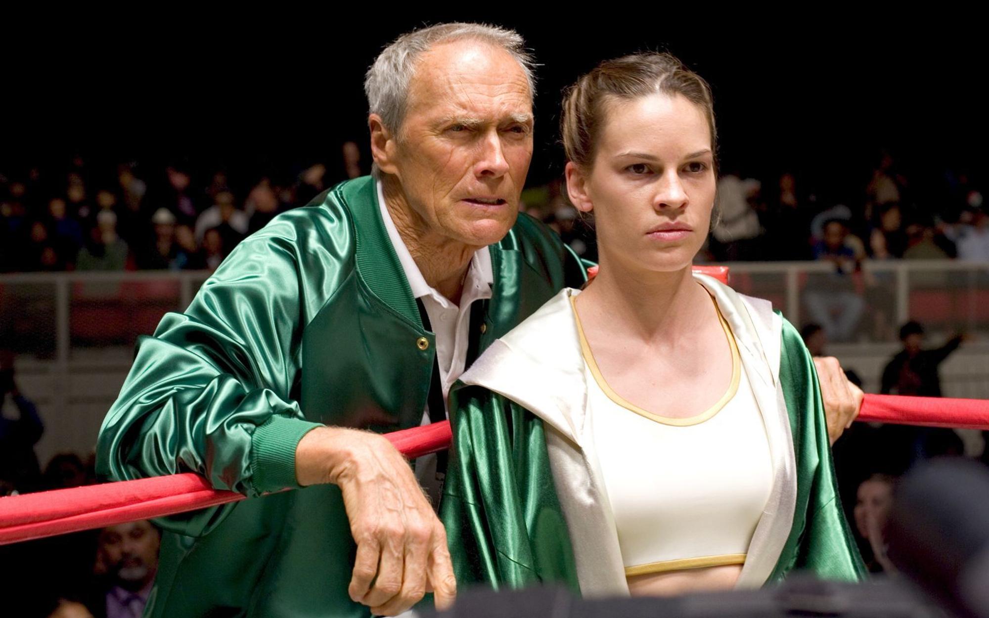 Nach seiner anfänglichen Skepsis feiert Frank (Clint Eastwood) mit Maggie (Hilary Swank) die ersten Erfolge. Mit „Million Dollar Baby“ (5. September, 20.15 Uhr, ZDFNeo) gelang Regisseur Eastwood ein Meisterwerk. (Bild: ZDF / Merie W. Wallace)