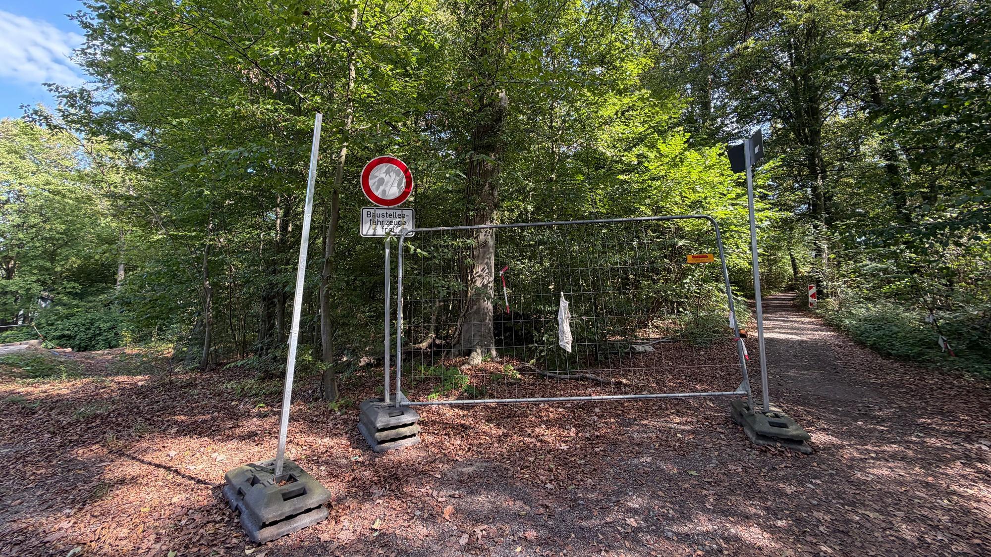 Diese Baustraße im Landschaftsschutzgebiet soll als Straße für den Rettungsdienst zum Klinikum ausgebaut werden.