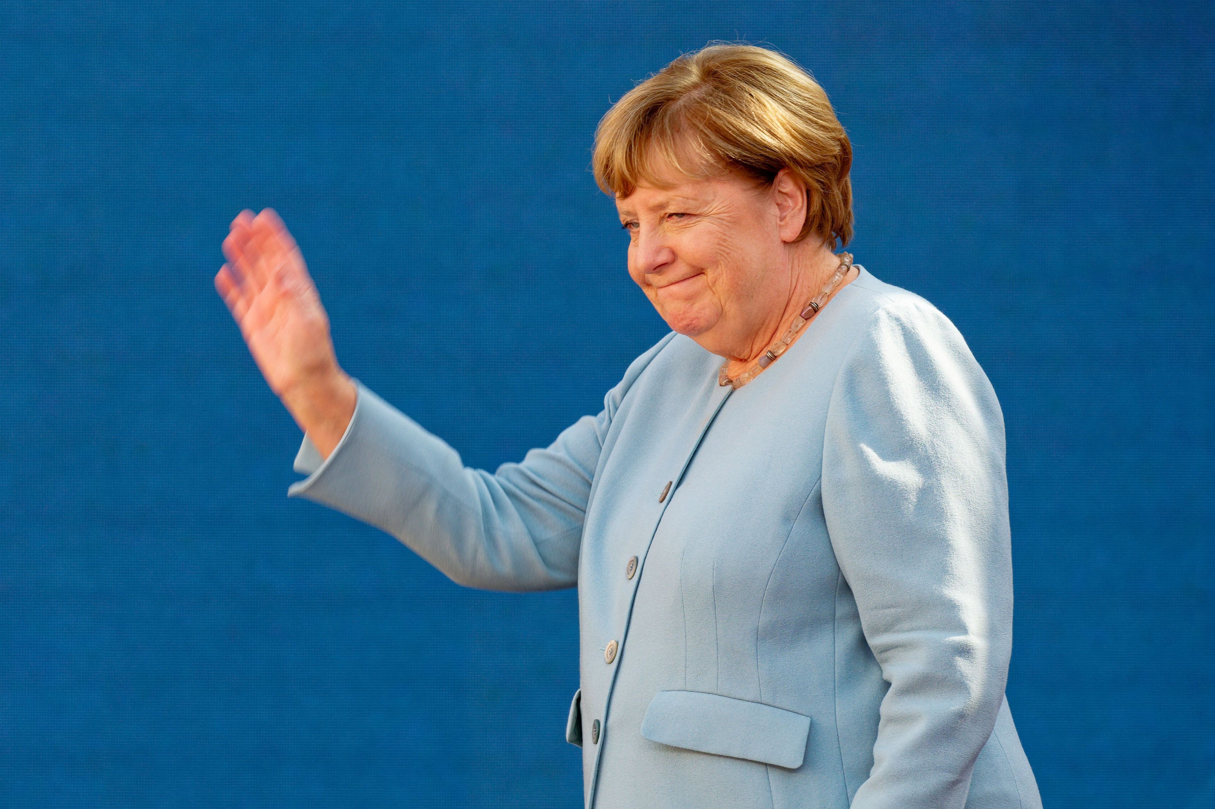 08.09.2026, Nordrhein-Westfalen, Köln: Die ehemalige Bundeskanzlerin Angela Merkel (CDU) spricht bei der Digitalmesse Digital X der Deutschen Telekom. Foto: Henning Kaiser/dpa +++ dpa-Bildfunk +++