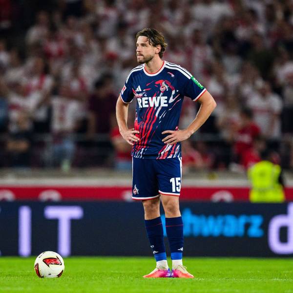 04.09.2026, Baden-Württemberg, Stuttgart: Fußball, Männer: Bundesliga, VfB Stuttgart - 1. FC Köln, 2. Spieltag, MHPArena. Imad Rondić (1. FC Köln) reagiert. Foto: Tom Weller/dpa - WICHTIGER HINWEIS: Gemäß den Vorgaben der Bundesliga bzw. des DFB Deutscher Fußball-Bund ist es untersagt, in dem Stadion und/oder vom Spiel angefertigte Fotoaufnahmen in Form von Sequenzbildern und/oder videoähnlichen Fotostrecken zu verwerten bzw. verwerten zu lassen. +++ dpa-Bildfunk +++