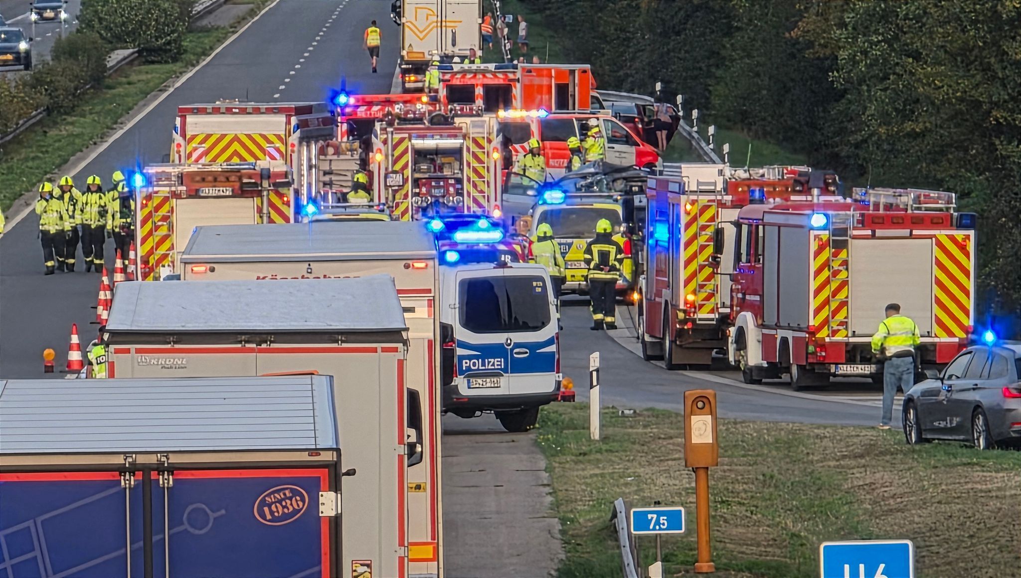 Schwerer Unfall auf der A3 bei Emmerich