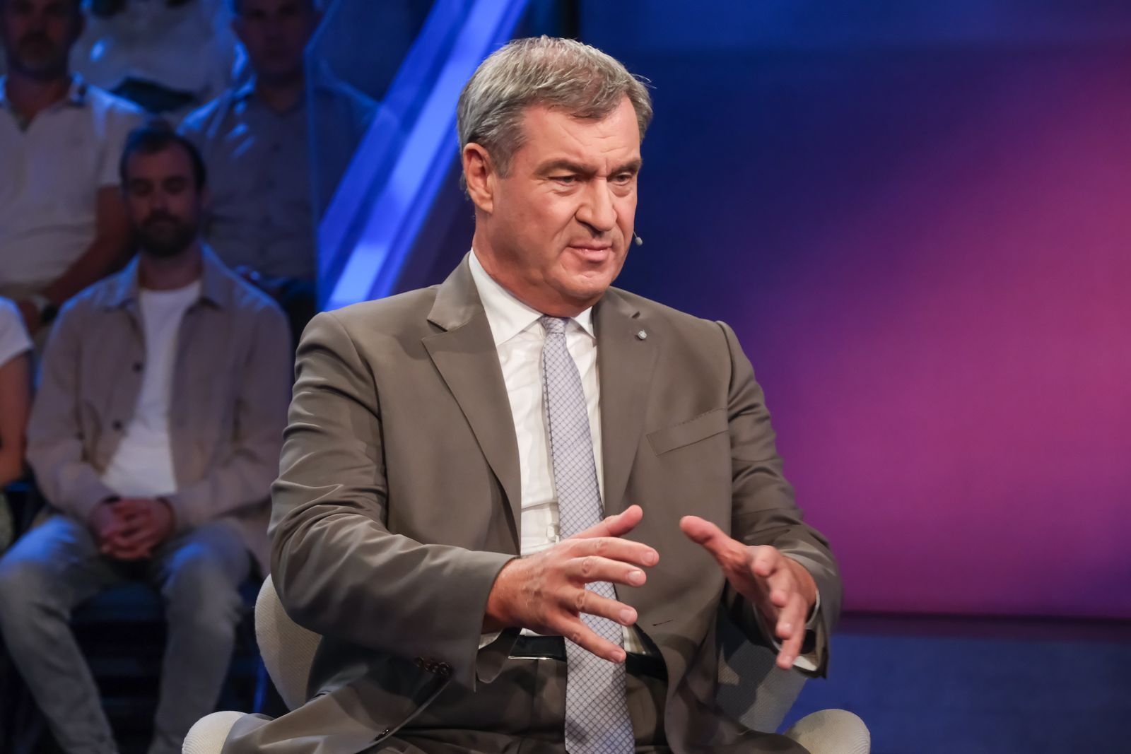 CSU-Chef Markus Söder erklärte bei „Maischberger“, dass er das Konzept der „Brandmauer“ gegen die AfD für gescheitert hält. (Bild: WDR / Oliver Ziebe)