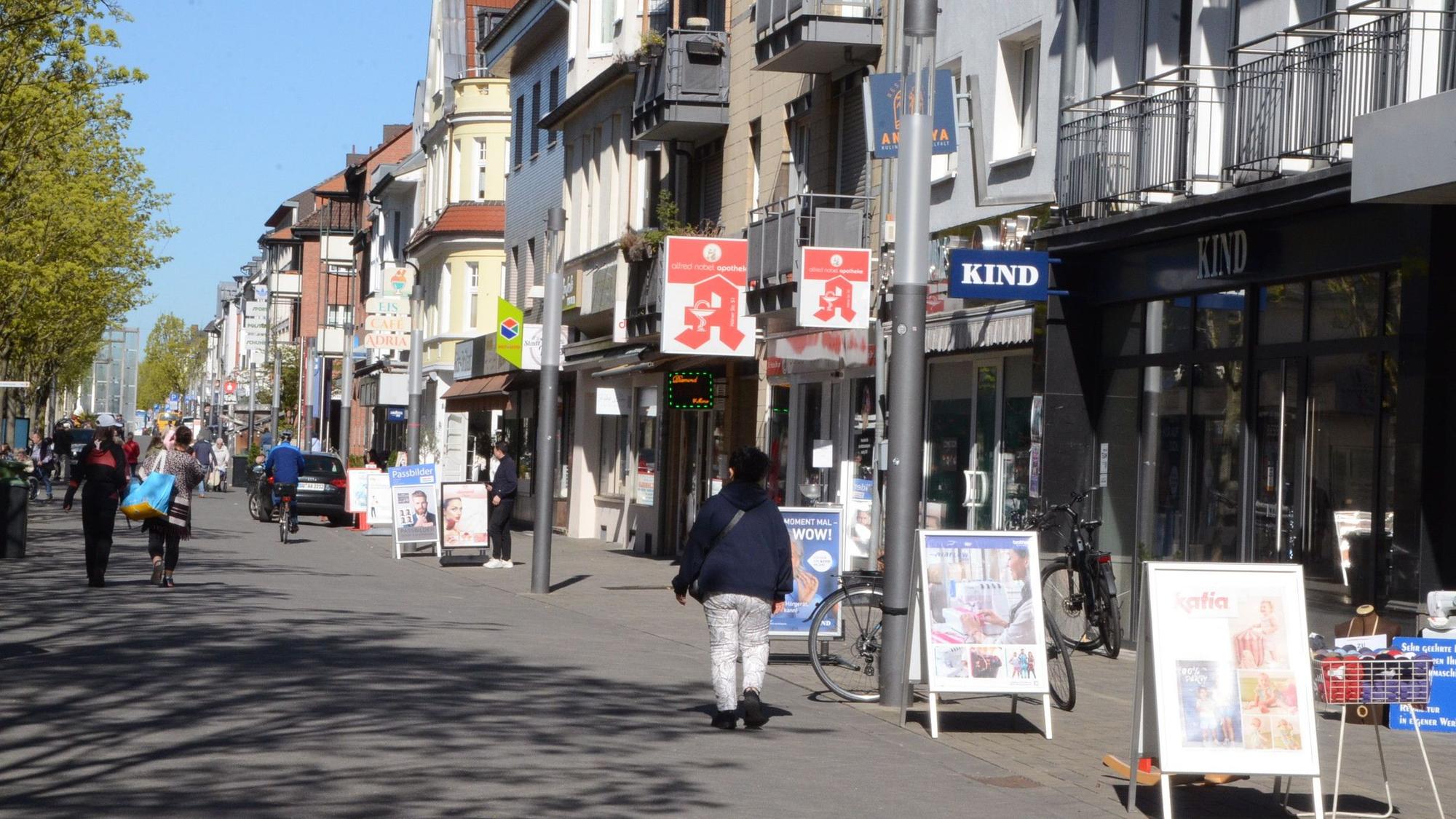 Die Fußgängerzone in Troisdorf.