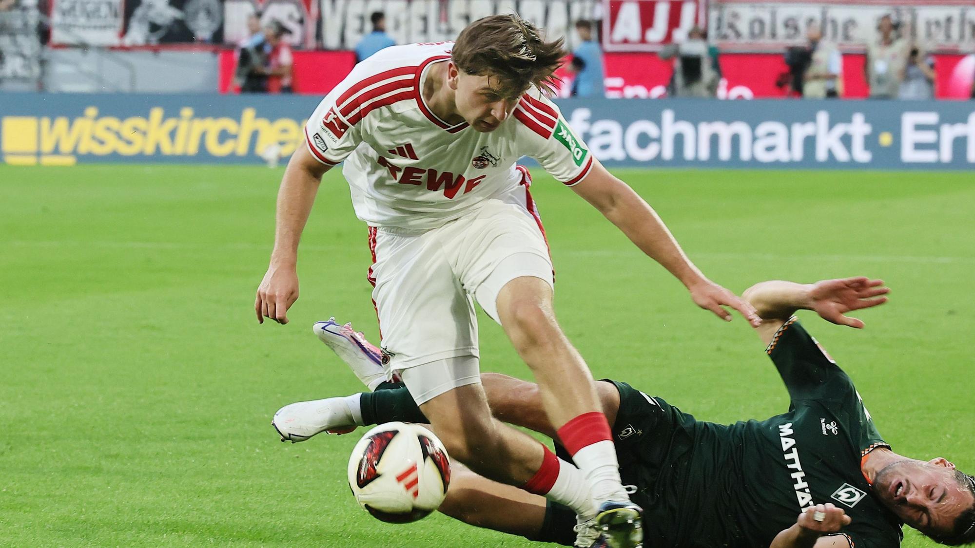 1. FC Köln vs. Werder Bremen, 3. Spieltag, 12.09.2026, 18.30 Uhr, links: Mikey Moore (1. FC Köln), Bild: Herbert Bucco