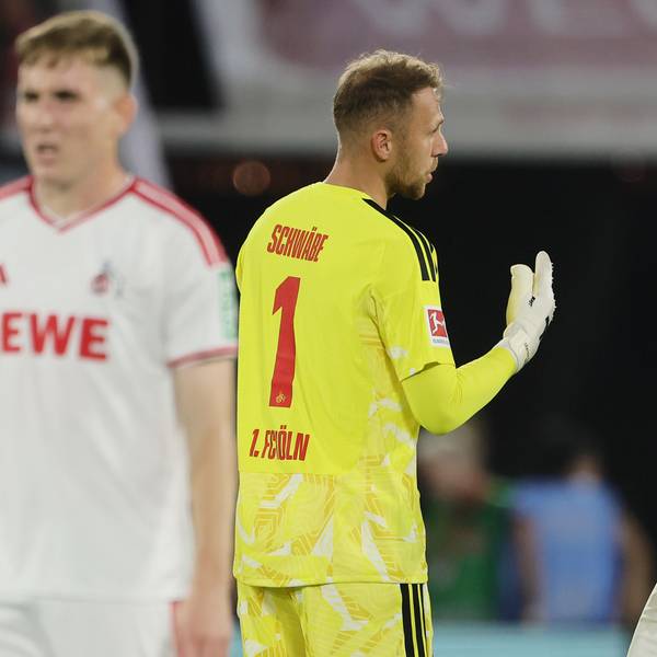 1. FC Köln vs. Werder Bremen, 3. Spieltag, 12.09.2026, 18.30 Uhr, von links: Marvin Schwäbe, Ellyes Skhiri (1. FC Köln), Bild: Herbert Bucco