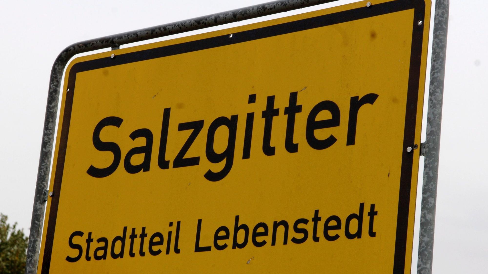 ARCHIV - 30.09.2008, Niedersachsen, Salzgitter: Ein Schild weist auf den Stadtteil Lebenstedt in Salzgitter hin. (zu dpa: «AfD-Kandidatin in Stichwahl in Salzgitter») Foto: Wolfgang Weihs/dpa +++ dpa-Bildfunk +++