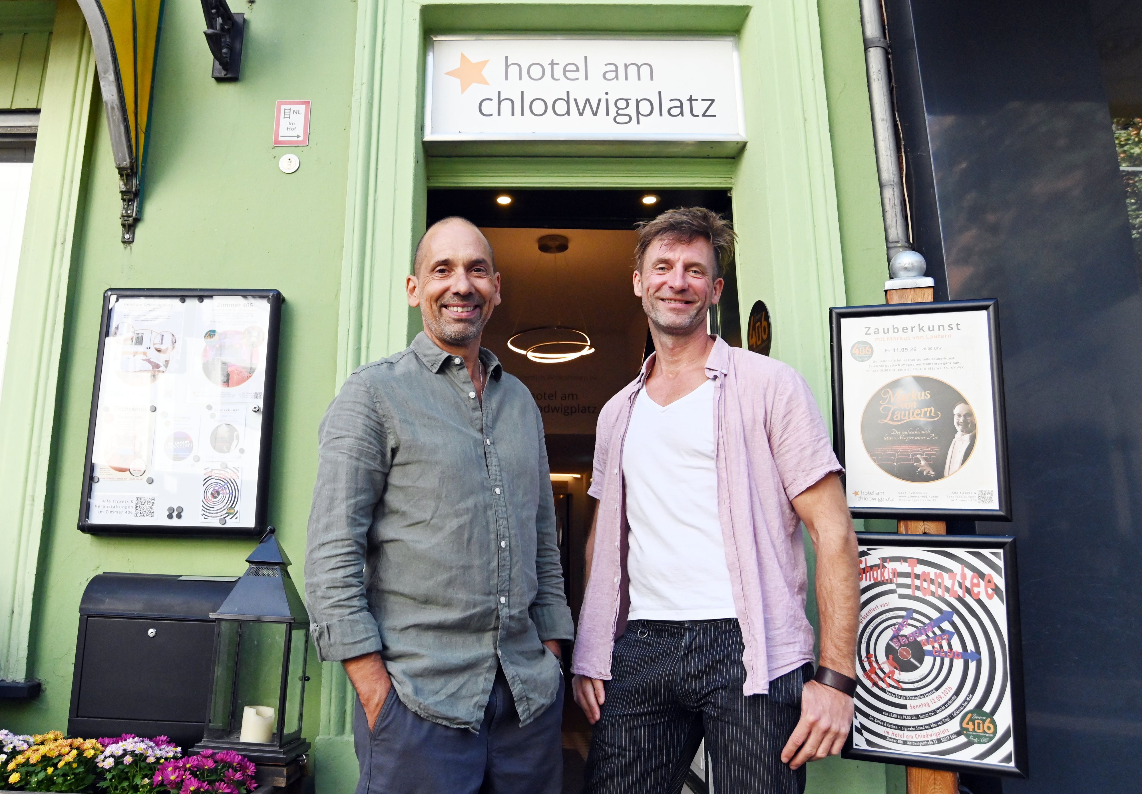 Die Betreiber des Hotels am Chlodwigplatz: Manuel Berninger (li.) und Sebastian Effinger.