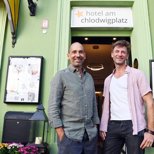 Die Betreiber des Hotels am Chlodwigplatz: Manuel Berninger (li.) und Sebastian Effinger.