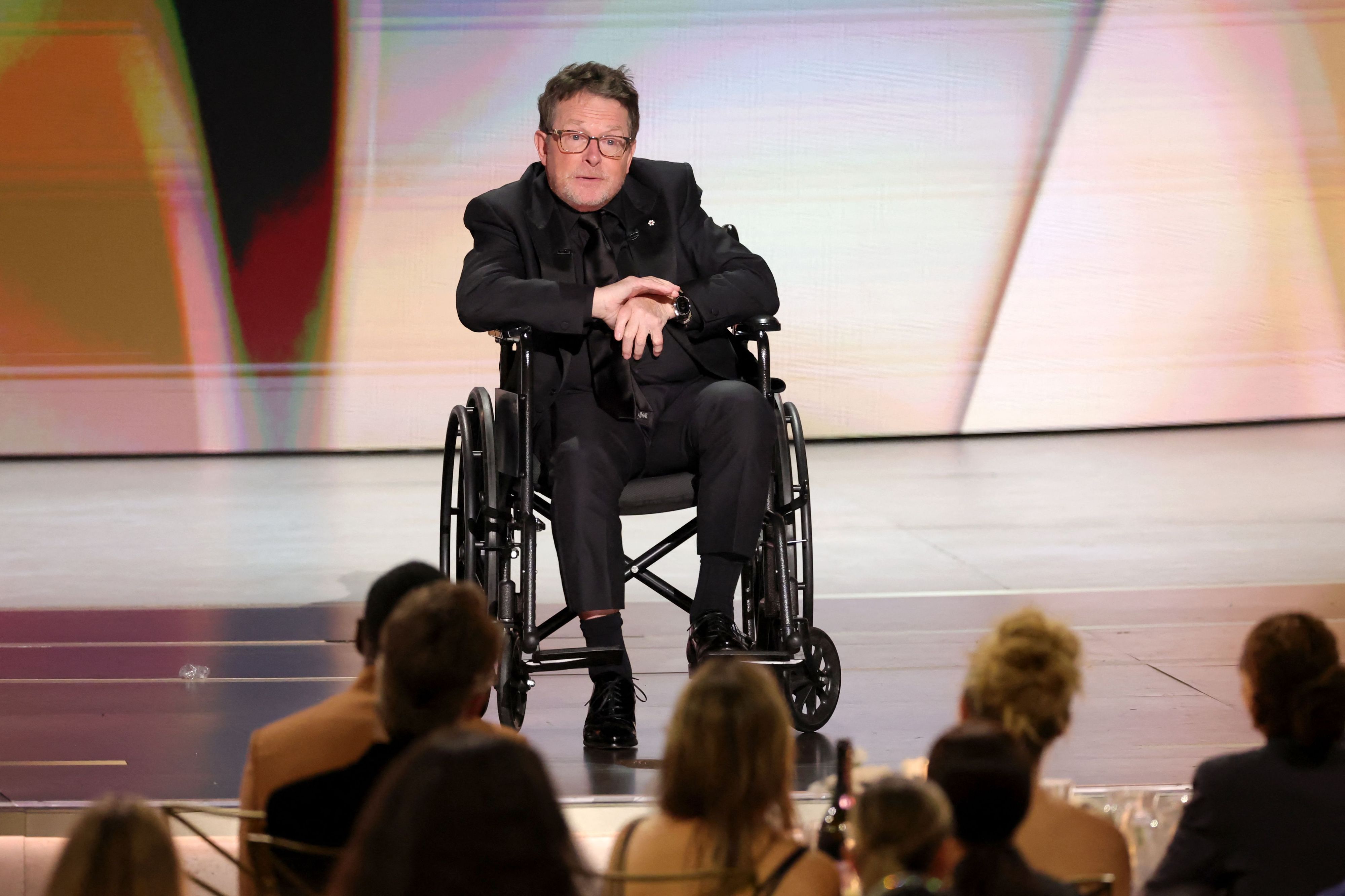 Michael J. Fox bei seiner Rede bei den Emmys in Los Angeles.