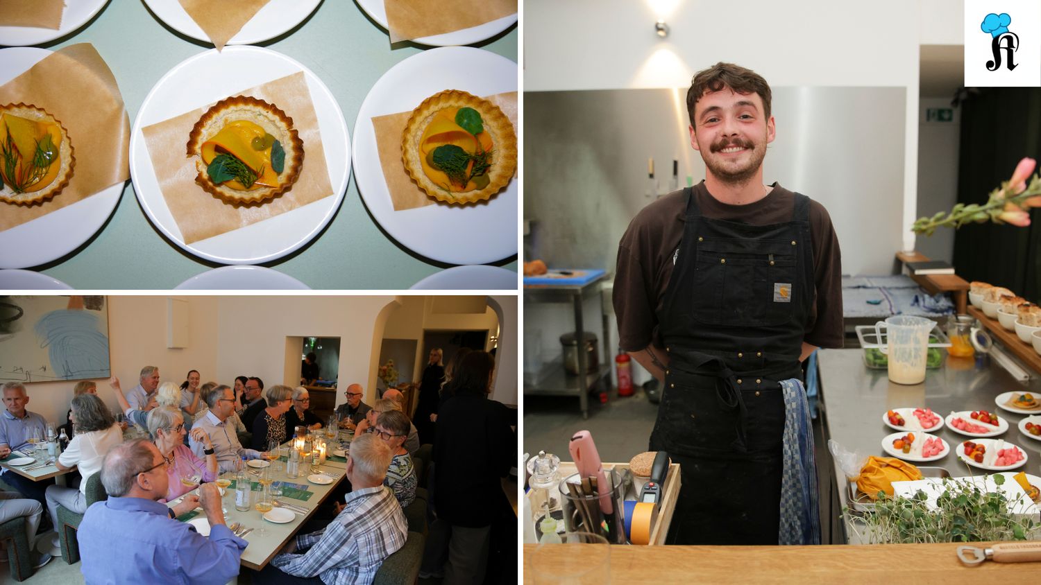Chefkoch Sascha Bobb steht in einer offenen Küche des Restaurants Onda.