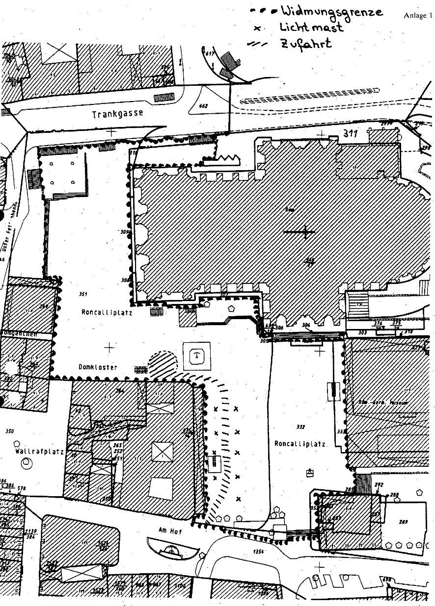 Das Amtsblatt der Stadt von 1997: Darin ist die damalige Zufahrt gestrichelt eingezeichnet.