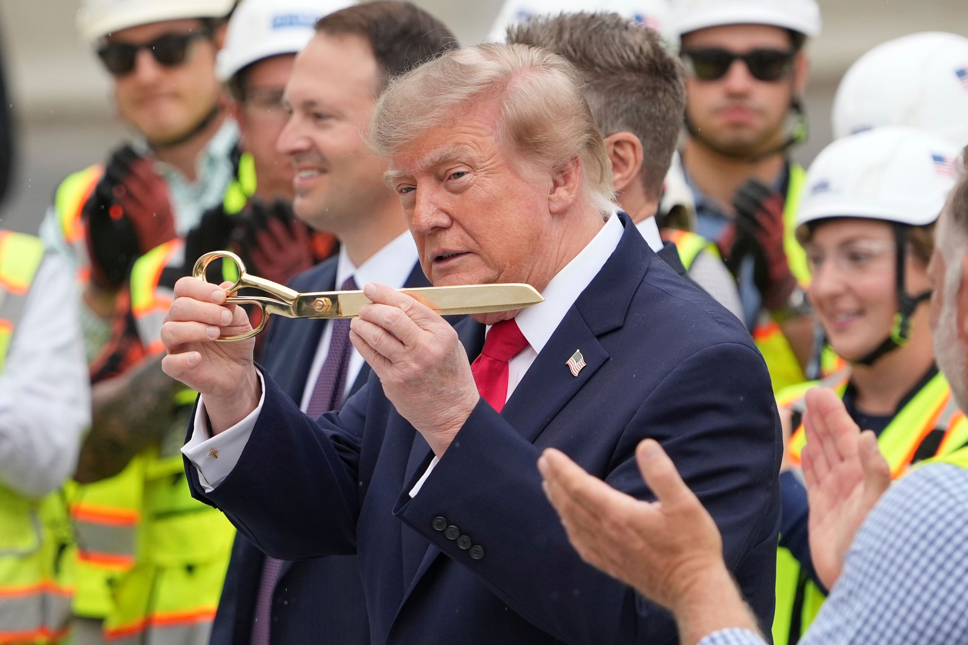 Donald Trump am Montag (21. September) bei der Einweihung des neuen Hubschrauberlandeplatzes auf dem South Lawn des Weißen Hauses