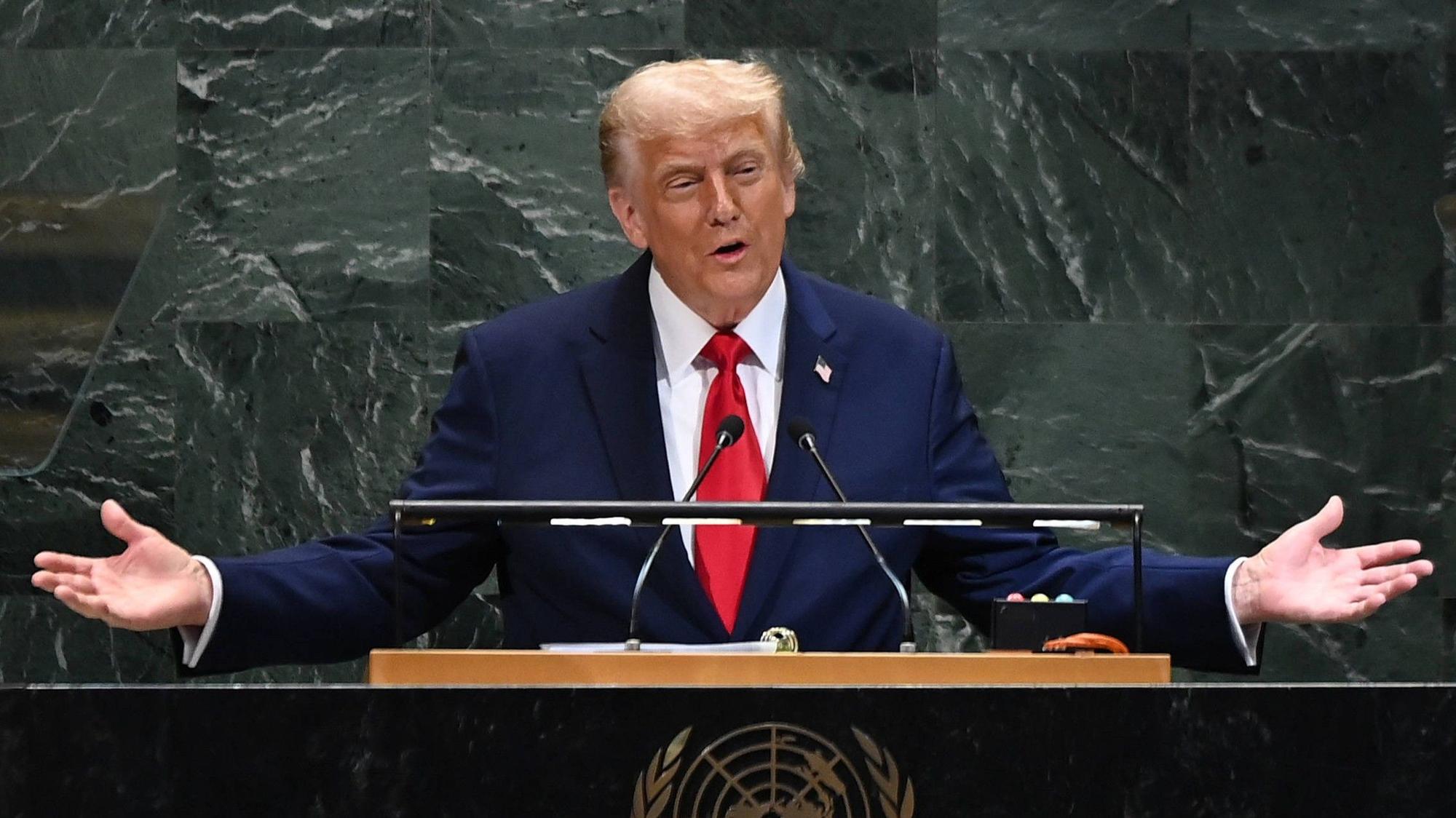 US-Präsident Donald Trump spricht bei der Generalversammlung der Vereinten Nationen in New York.