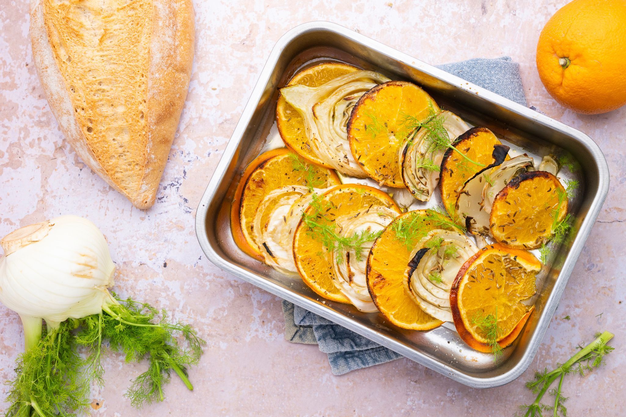 Orangen-Fenchel aus dem Ofen.