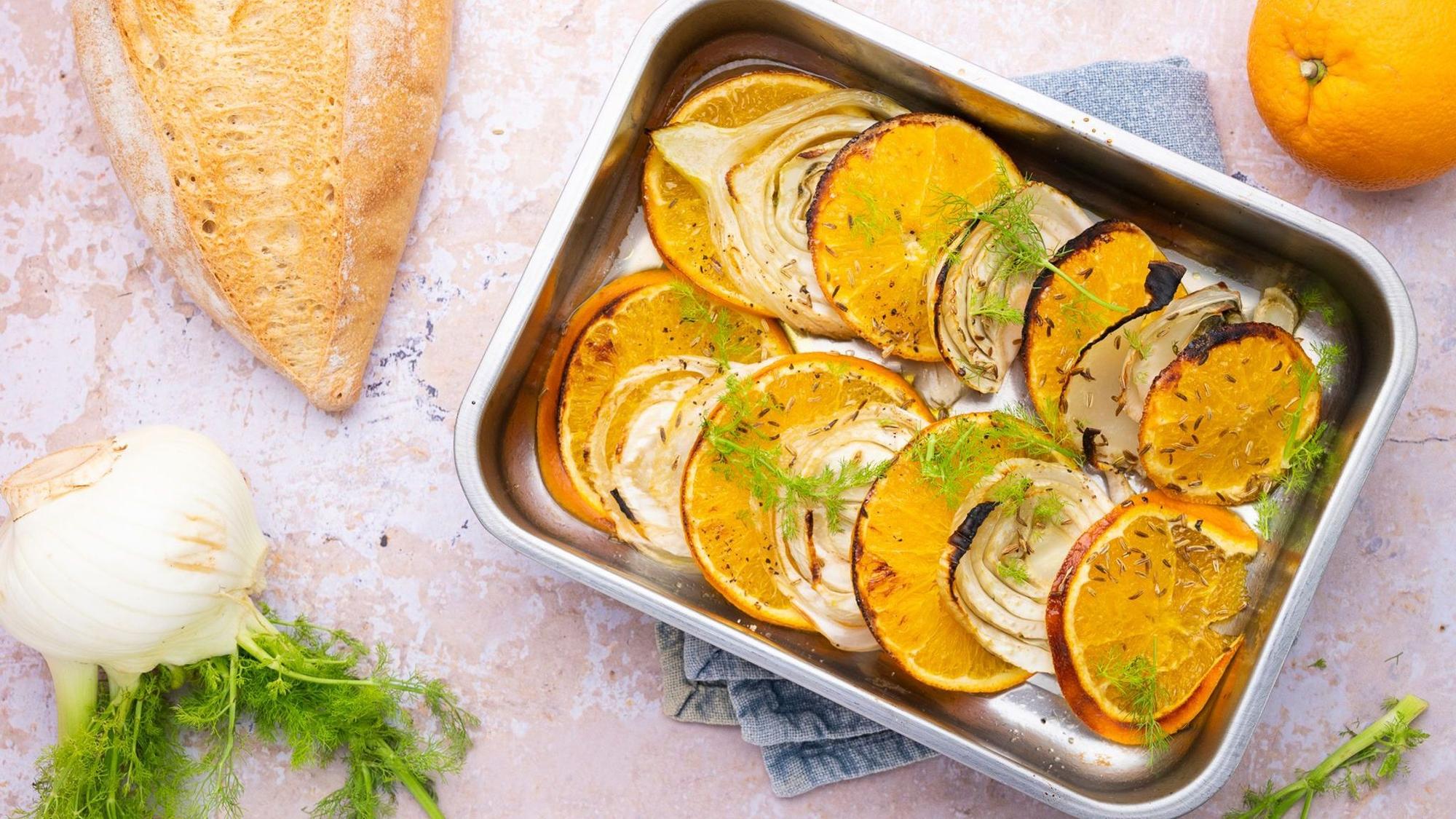 Orangen-Fenchel aus dem Ofen.