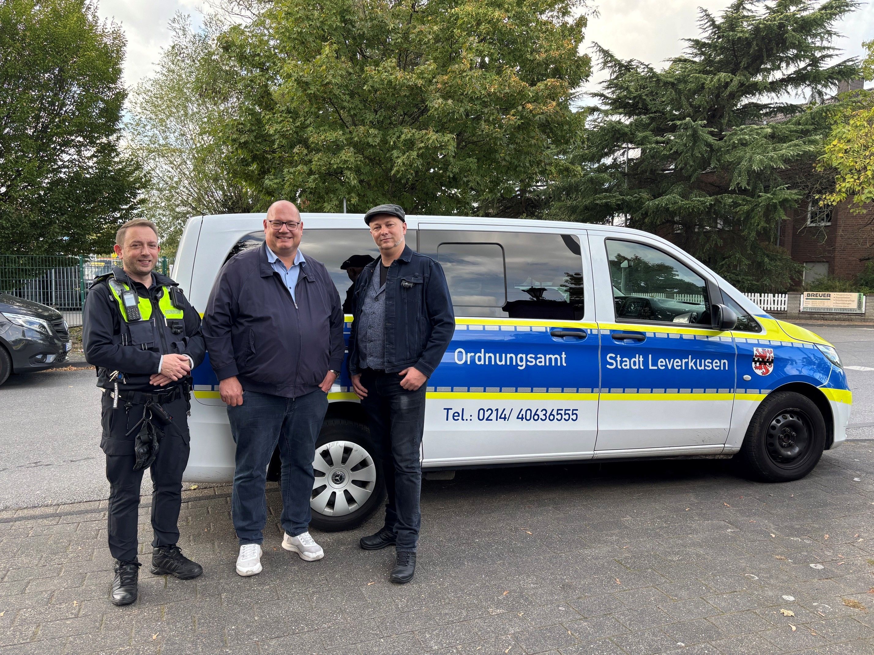 OB Stefan Hebbel mit Stefan Grawe und Marcus Richter