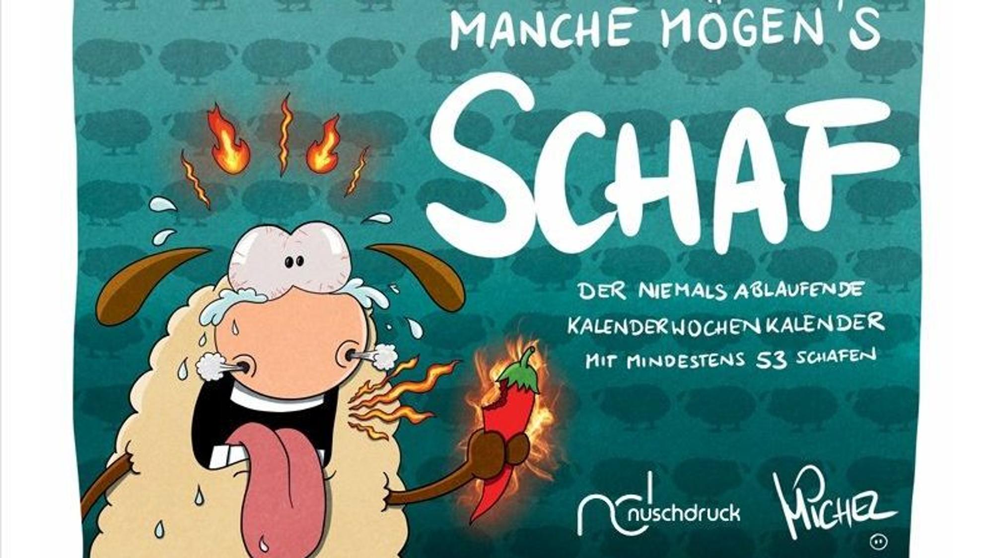 Das Bild zeigt das Titelblatt des neuen Kalenderwochenkalender des Cartoonisten Michel Ley.