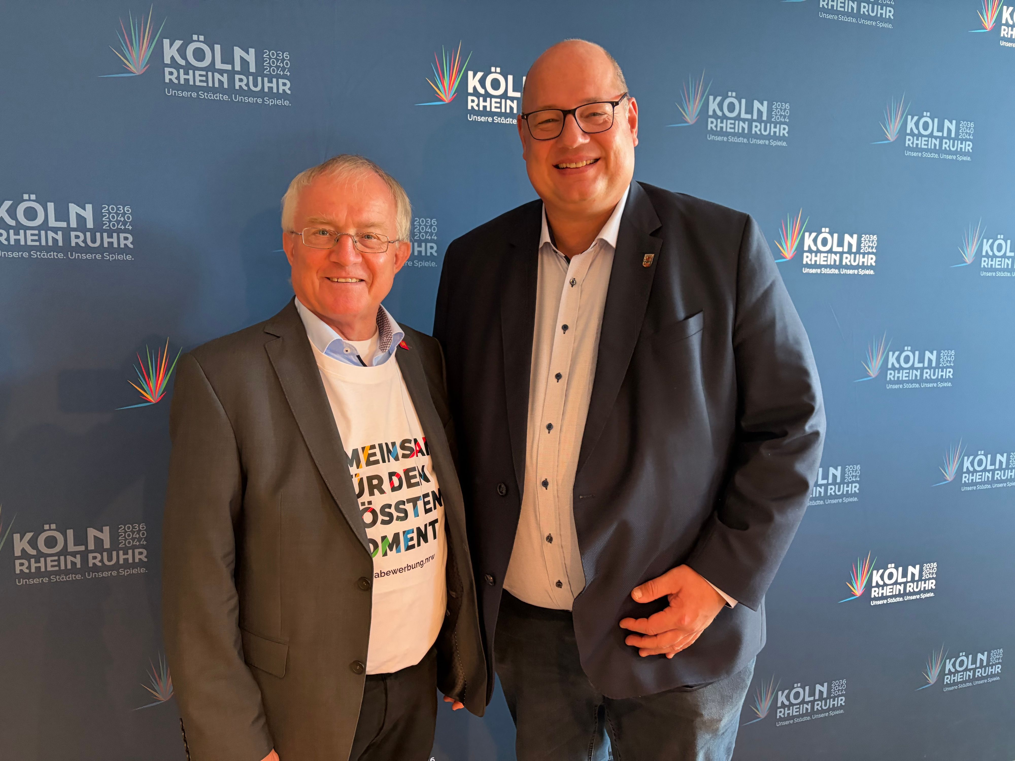 Rüdiger Scholz und Stefan Hebbel im Sport- und Olympiamuseum.