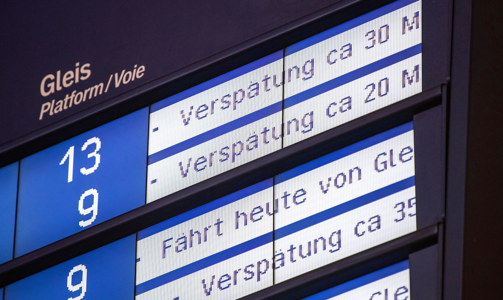 Verpätungen bei der Bahn