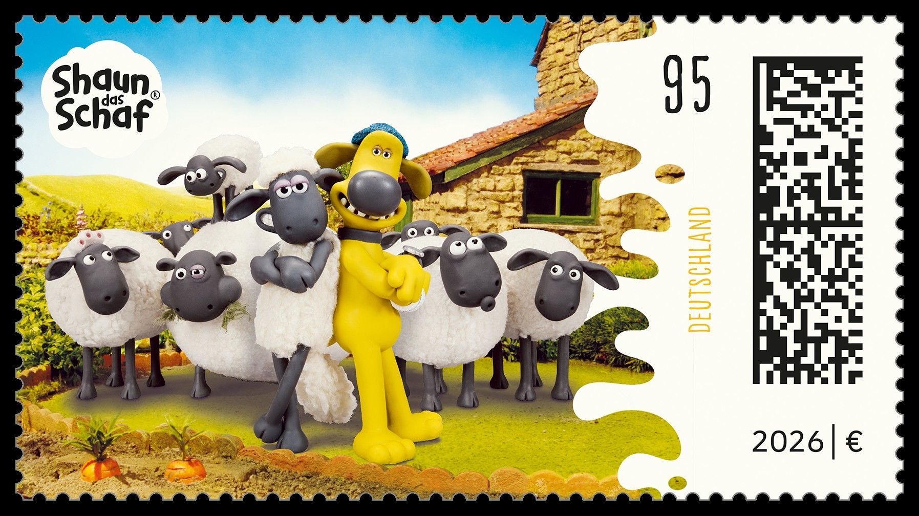 Schafherde mit Shaun und seinem Schäferhund
