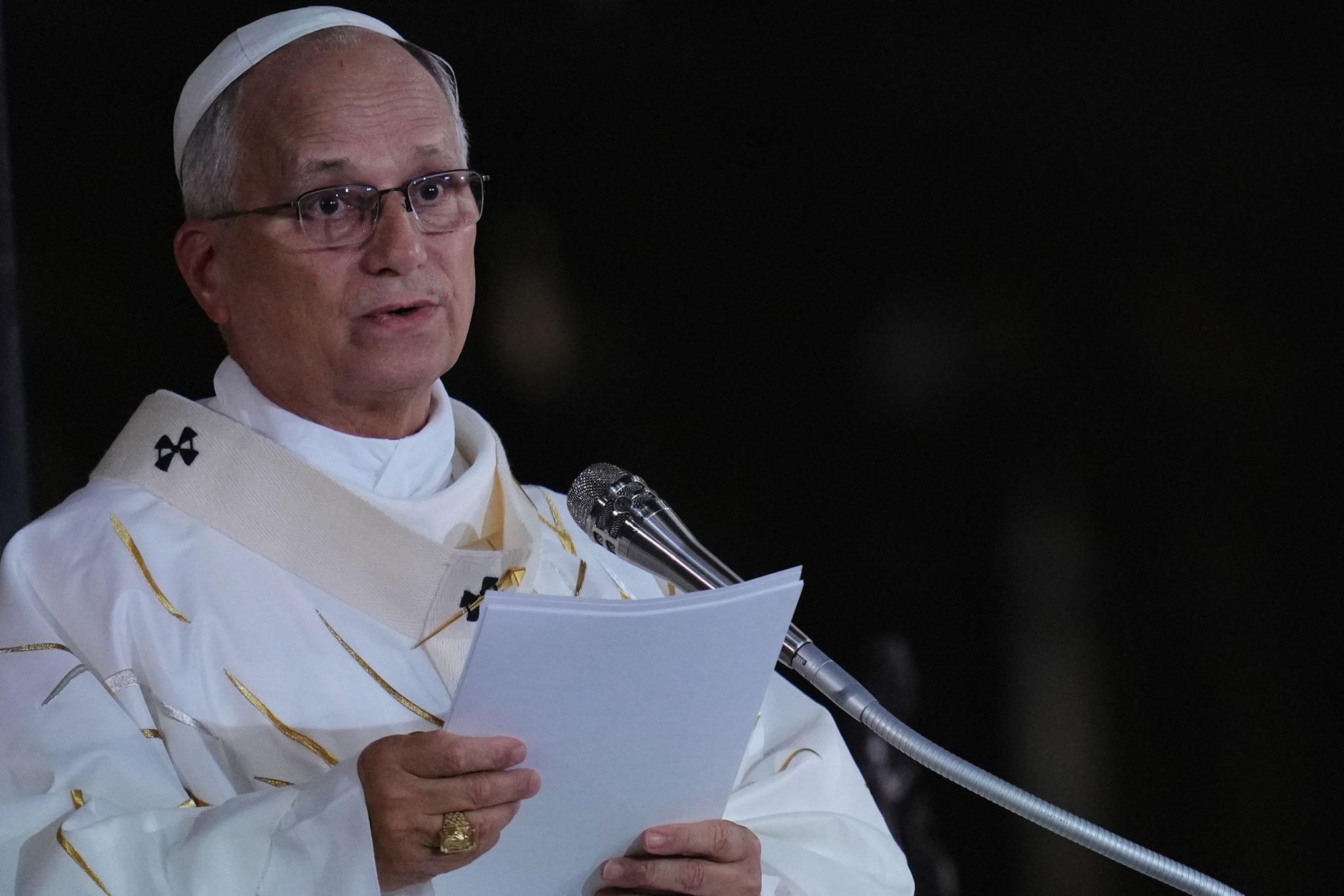 Papst Leo XIV. spricht.